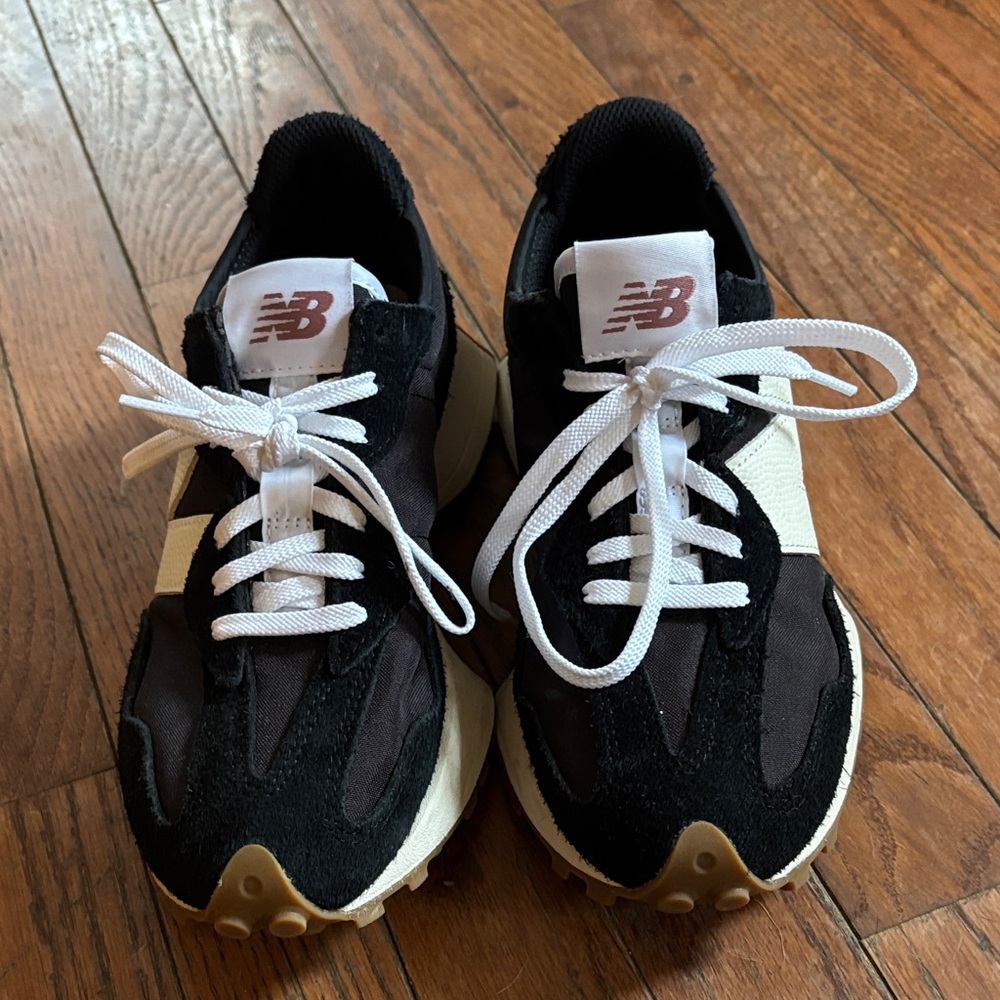 New Balance Black and Cream Athletic Shoes